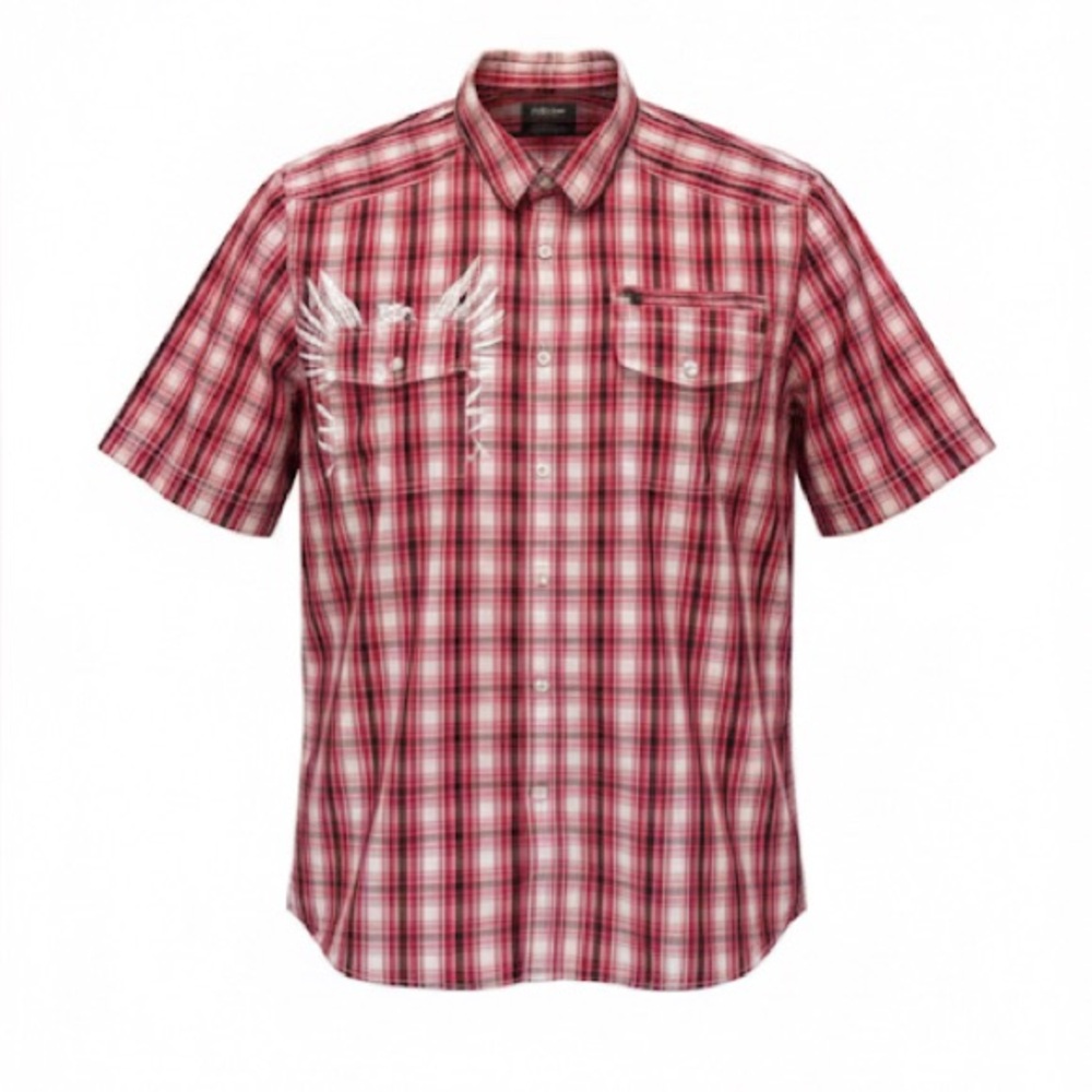 Kenneth Cole Reaction Men’s Y2K Plaid Button Down Short Sleeve Shirt Size Xlarge